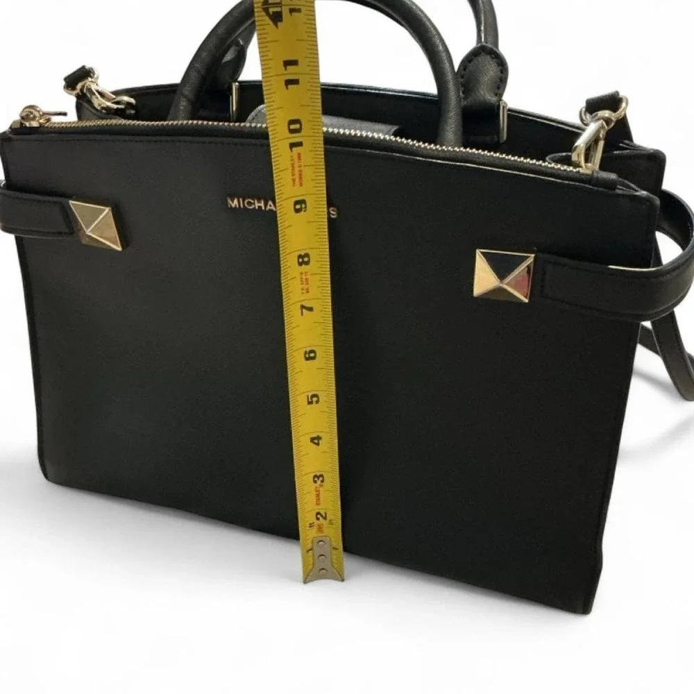 Michael Kors Satchel Womens Medium Black Good Saffiano Leather